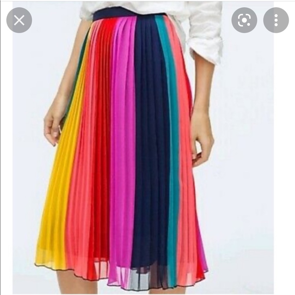 J Crew Rainbow Sunburst Pleated Skirt, Size 20 or 2X.